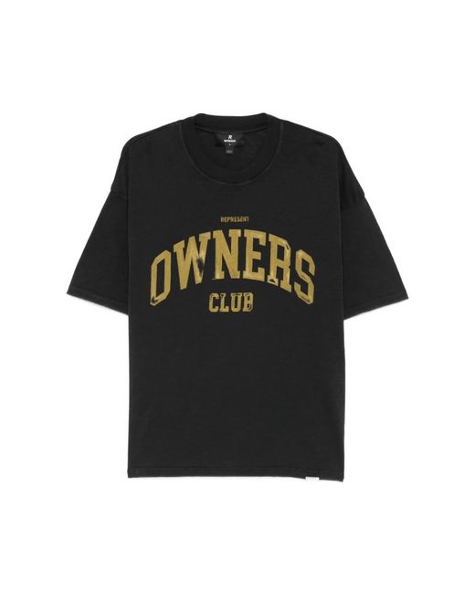 Represent Tops ,Zwart ,Logo T-Shirt Met Ronde Hals in het Black voor heren