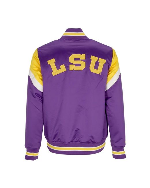 Mitchell & Ness Jassen ,Paars ,Polyester Lsu Tigers Bomberjack Paars in het Purple voor heren