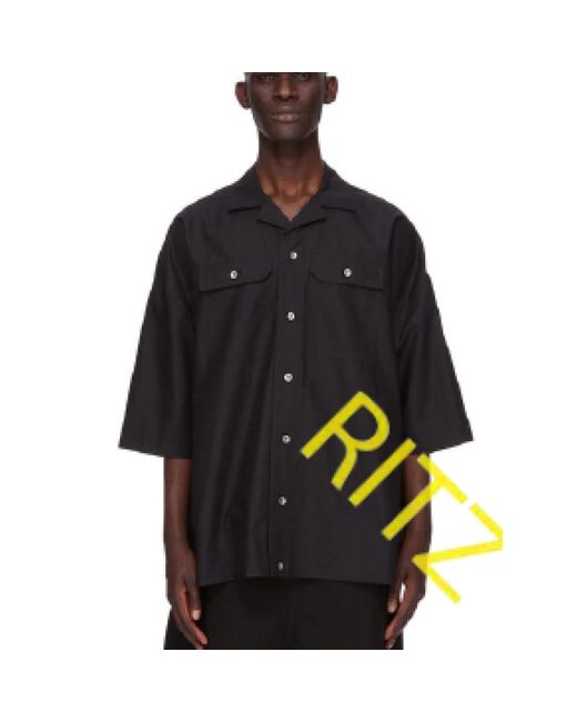 Rick Owens Short Sleeve Shirts in het Black voor heren