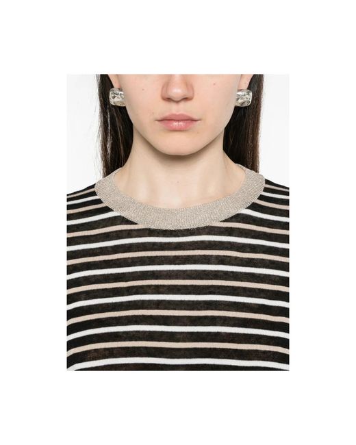 Brunello Cucinelli Black Round-Neck Knitwear
