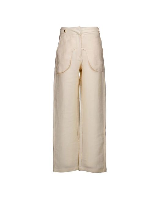 Trousers > wide trousers Munthe en coloris Natural