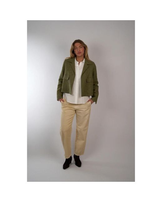 ODEEH Jassen ,Groen ,Katoen Short Boxy Blazer in het Green