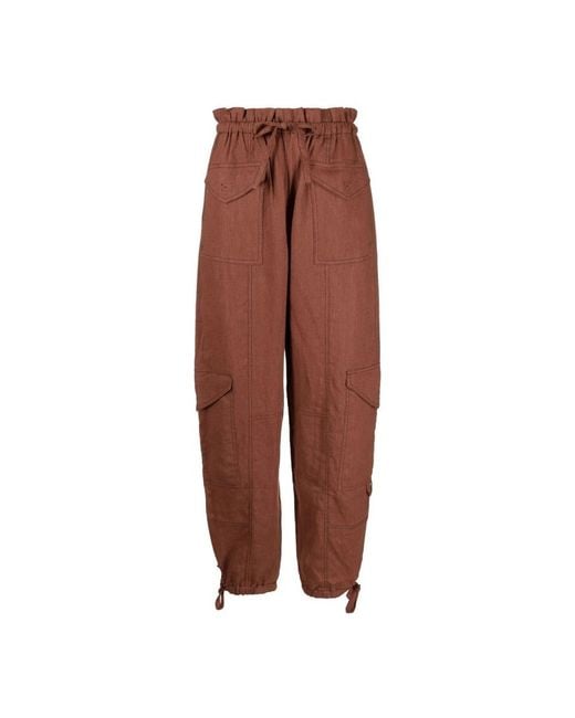 Ganni Brown Straight Trousers