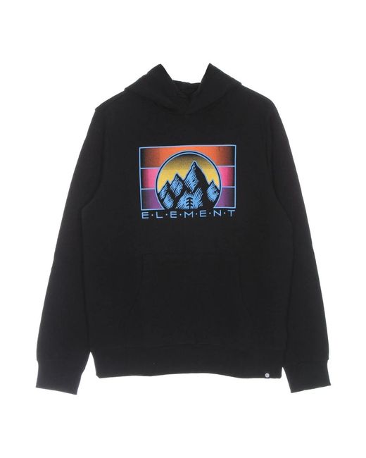 Element Hoodies & Sweatvesten ,Zwart ,Katoen Hoodie Palazzo Hood Flint Zwart in het Black voor heren