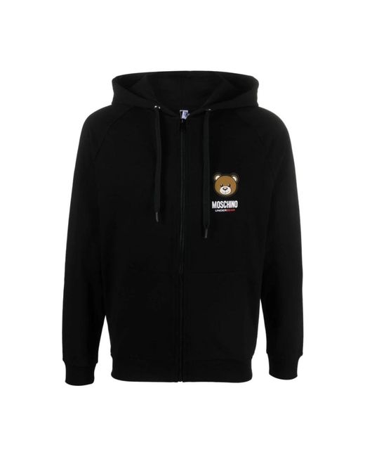 Moschino Hoodies & Sweatvesten ,Zwart ,Katoen Underbear Hoodie in het Black voor heren