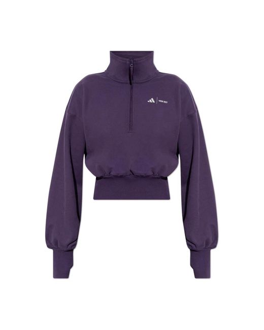 Adidas Fitness ,Paars ,Katoen Plum Trainingsjack in het Purple