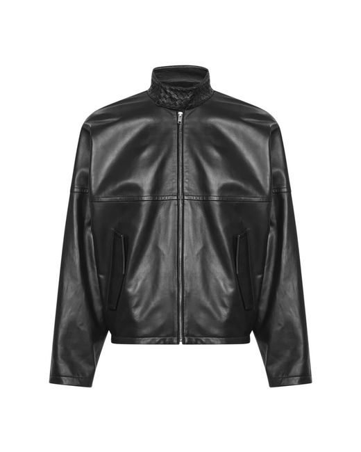 Bottega Veneta Black Leather Jackets for men