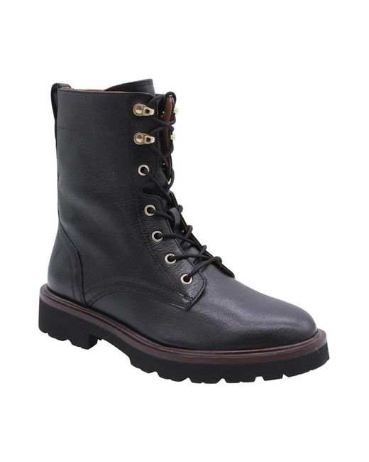 Geox Black Lace-Up Boots