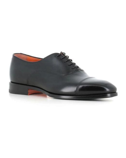 Santoni Black Dress Shoes for men
