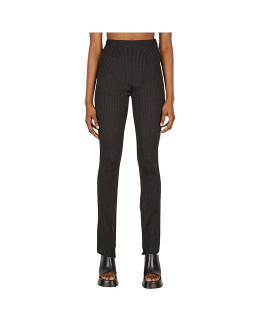 Slim-Fit Trousers Courreges en coloris Black