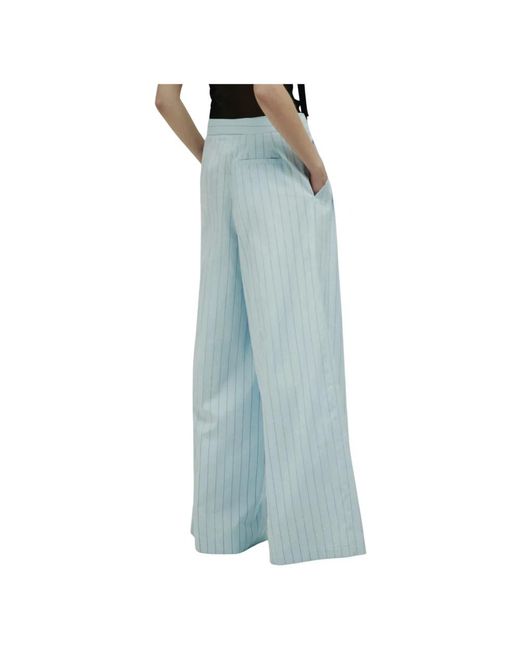 Erika Cavallini Semi Couture Blue Wide Trousers