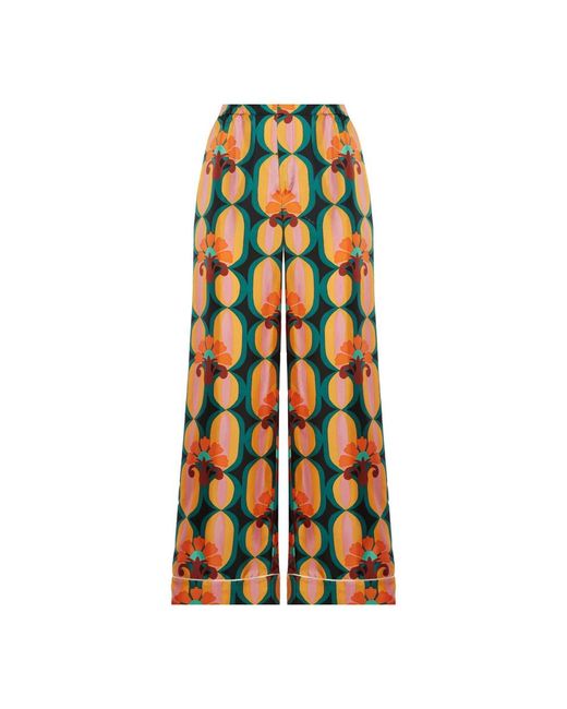 LaDoubleJ Nachtkleding ,Veelkleurig ,Zijden Pyjamabroek in het Metallic