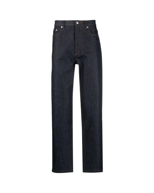 A.P.C. Jeans ,Blauw ,Katoen Donkerblauwe Straight-Leg Jeans in het Blue voor heren