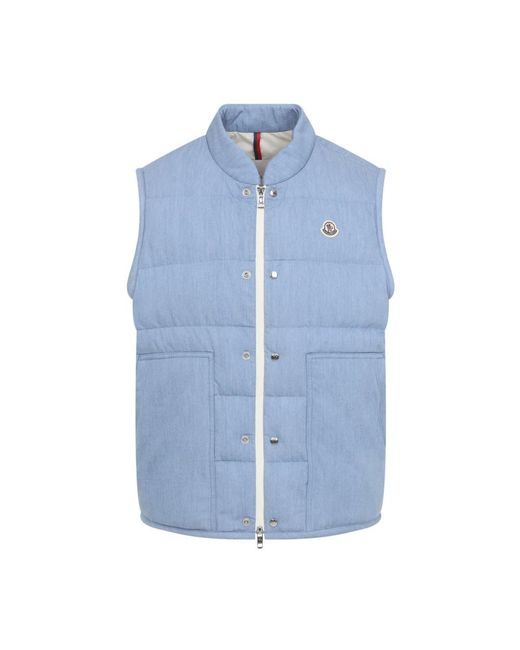 Moncler Blue Vests for men
