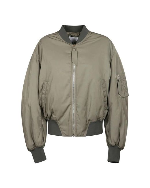 The Attico Bishop Sleeve Bomber Jas in het Green