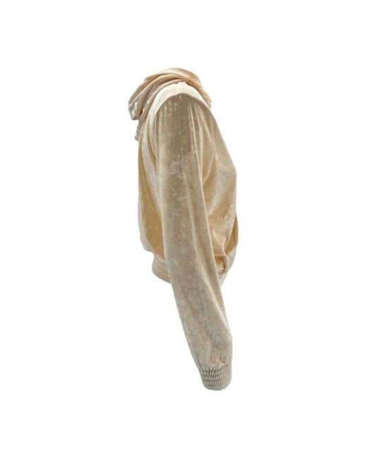 Mc2 Saint Barth Metallic Kapuzenpullover ivory reißverschluss ciniglia