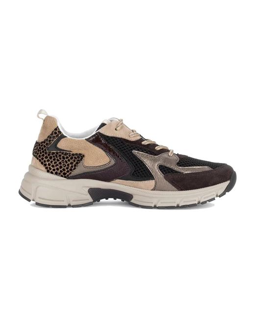 Gabor Trendy Panther Print Lage Sneakers in het Brown
