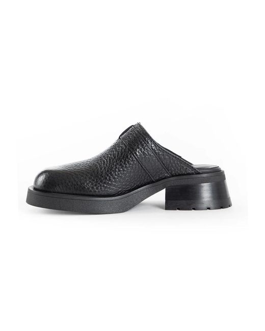 Miista Black Heeled Mules