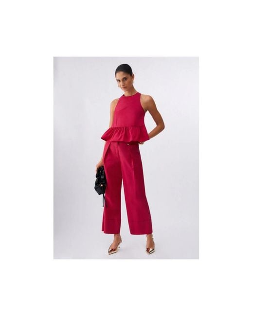 Liu Jo Red Wide Trousers