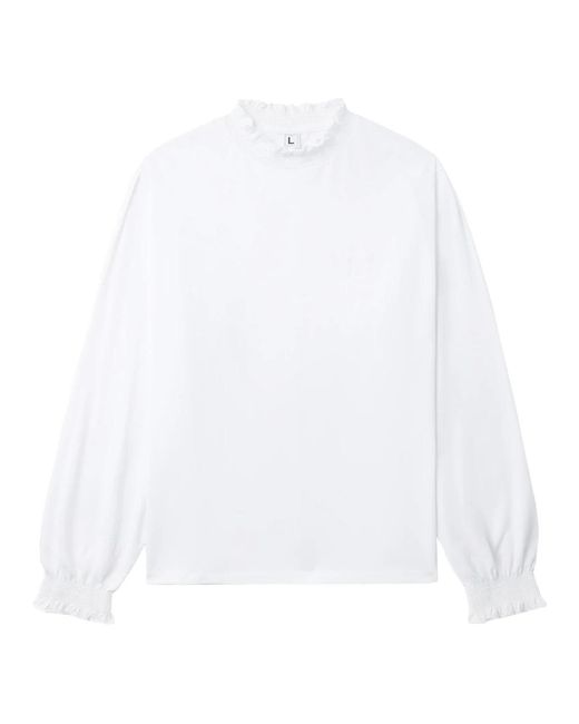 Random Identities Overhemden ,Wit ,Katoen Bra Logo T-Shirt Met Lange Mouwen in het White