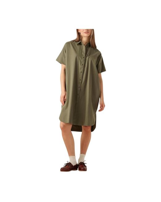 SELECTED Kleedjes ,Groen ,Denim Groene Korte Overhemdjurk Voor Vrouwen in het Green