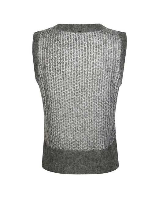 Herno Geperforeerde Pailletvest in het Gray