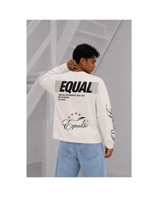 Long Sleeve Tops Equalite de hombre de color White