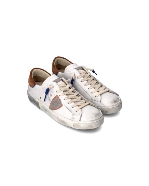 Philippe Model Schoenen ,Wit ,Leer Baskets Prsx Sneakers in het White voor heren