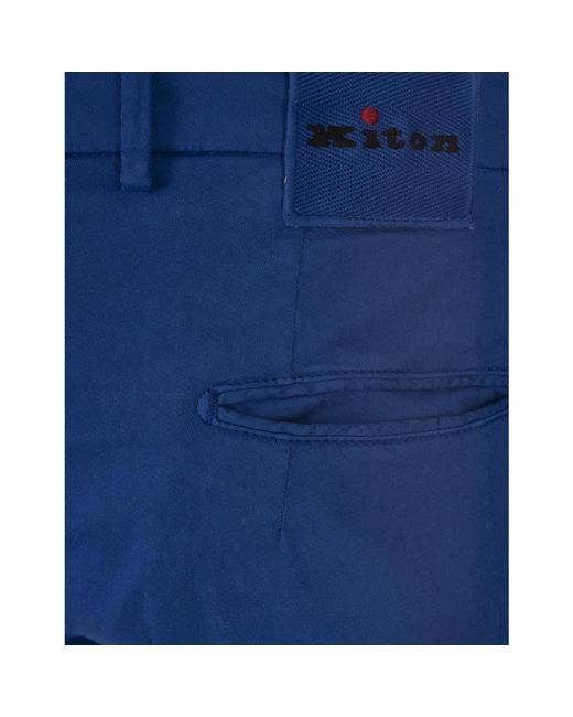 Kiton Blaue seiden-bermuda-shorts aus baumwolle in Blue für Herren