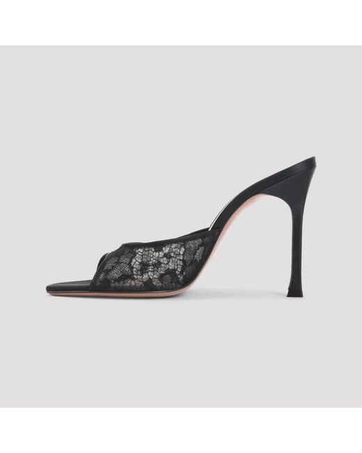 AMINA MUADDI Black Heeled Mules