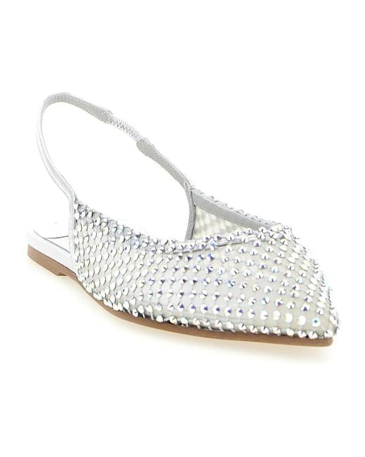 Le Silla White Ballerina Shoes