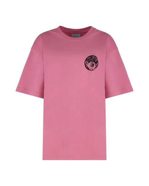 Bluemarble Tops ,Roze ,Katoen Geribbelde Crew-Neck T-Shirt in het Pink voor heren