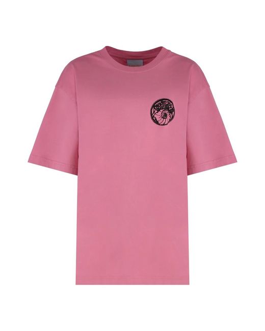 Bluemarble Tops ,Roze ,Katoen Geribbelde Crew-Neck T-Shirt in het Pink voor heren