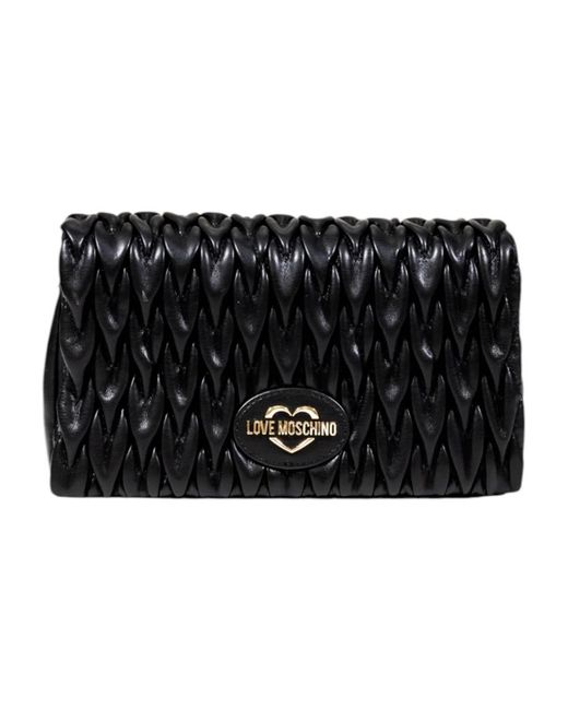Love Moschino Black Gepolsterte Matelassé Damenhandtasche