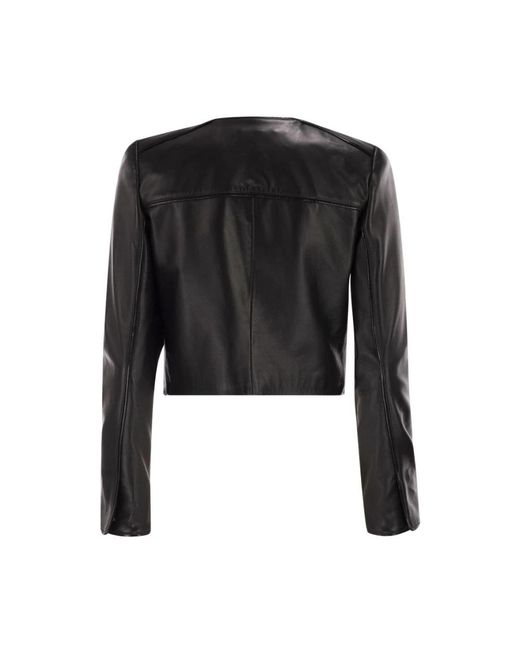 Elisabetta Franchi Black Leather Jackets