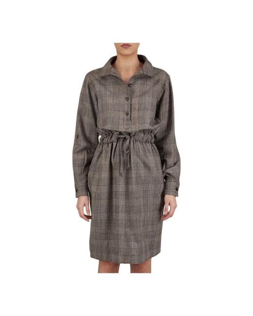 Kiton Brown Short Dresses