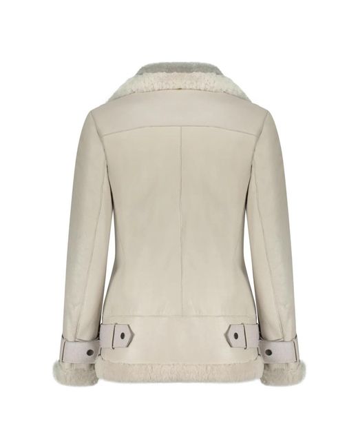 Lorena Antoniazzi Gray Leather Jackets