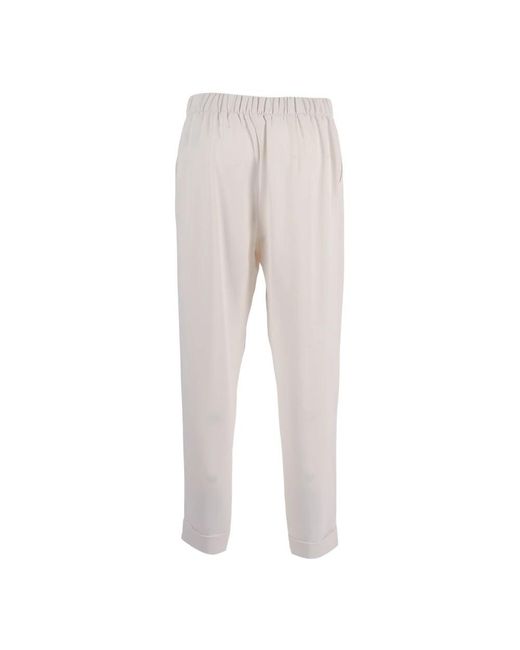 P.A.R.O.S.H. Broeken ,Wit ,Polyester Pantalone in het Natural