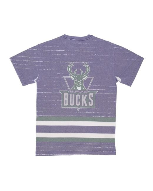 Mitchell & Ness Tops ,Veelkleurig ,Katoen Nba Jumbotron 3.0 Tee Multi/Wit in het Blue voor heren