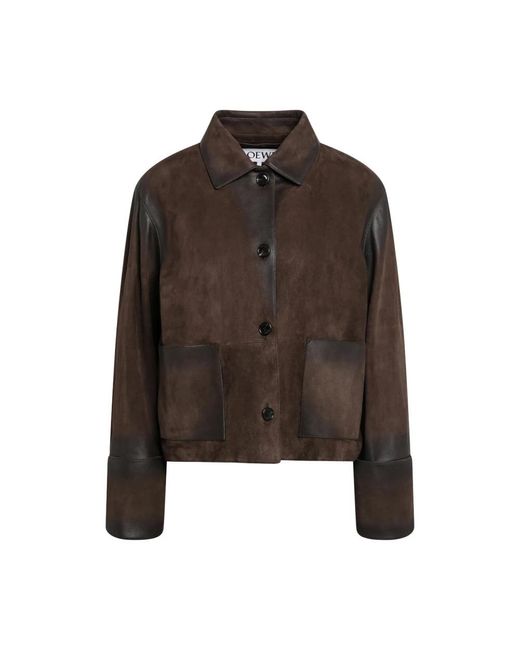 Leather Jackets Loewe de color Brown