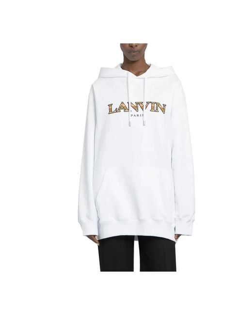 Sudadera De Algodón Blanco Con Capucha, Mujer, Talla Lanvin de color White