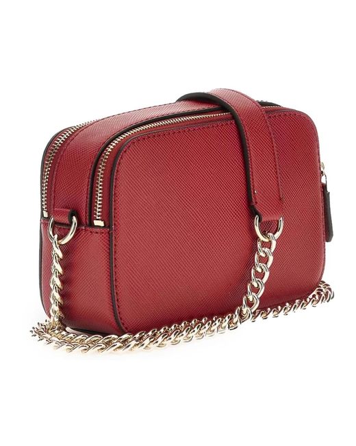 Guess Red Rote crossbody kameratasche mit kette