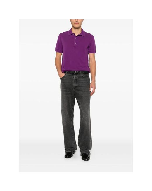 Tom Ford Poloshirt Met Korte Mouwen in het Purple voor heren