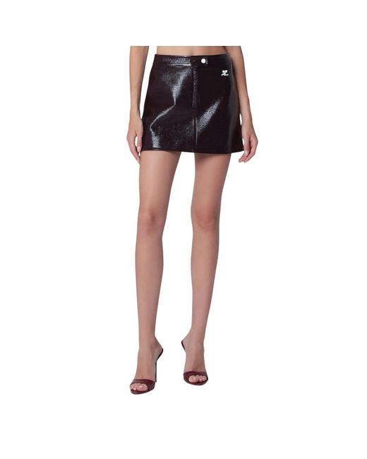 Courreges Vinyle Reedition Rok in het Black