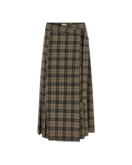 Midi Skirts Brunello Cucinelli de color Green