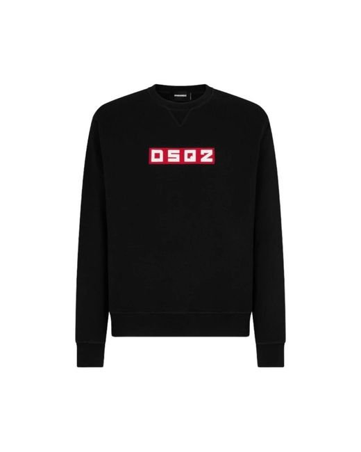 DSquared² Hoodies & Sweatvesten ,Zwart ,Katoen Cool Fit Logo Sweatshirt in het Black voor heren