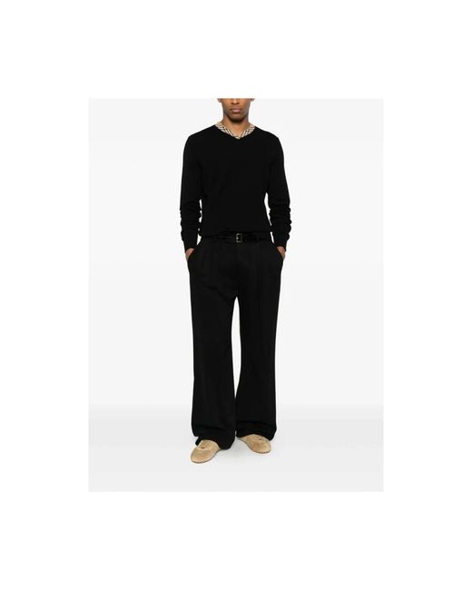 Burberry Black V-Neck Knitwear for men