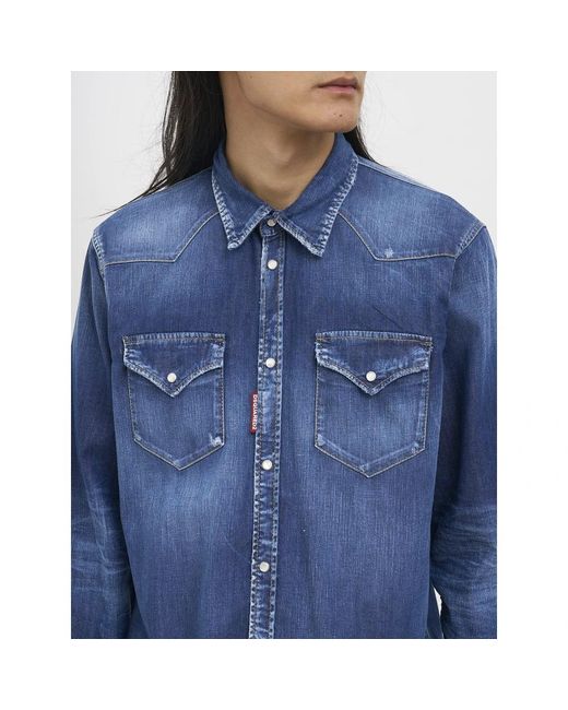 DSquared² Blue Denim Shirts for men