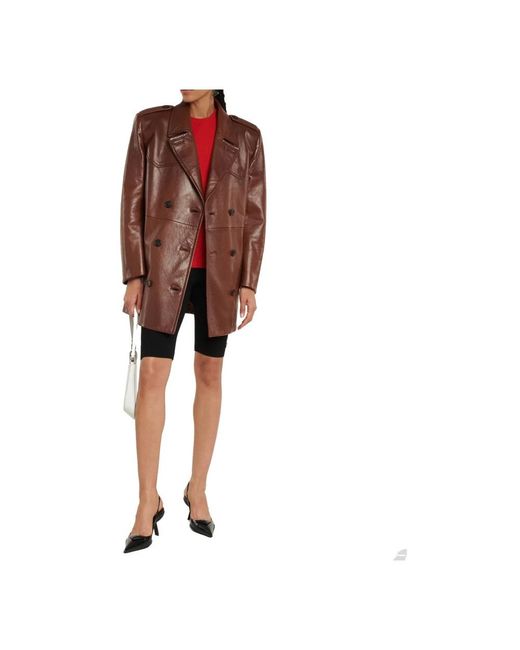 Prada Brown Double-Breasted Coats