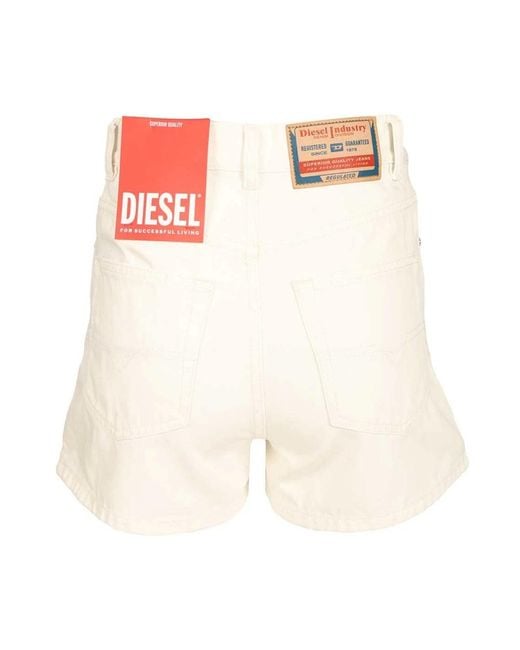 DIESEL White Denim Shorts